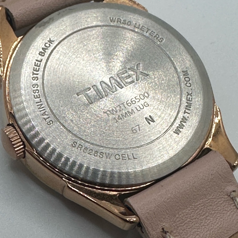 Women’s Timex Quartz Watch Gold Tone And Pink Strap - Picture 7 of 10